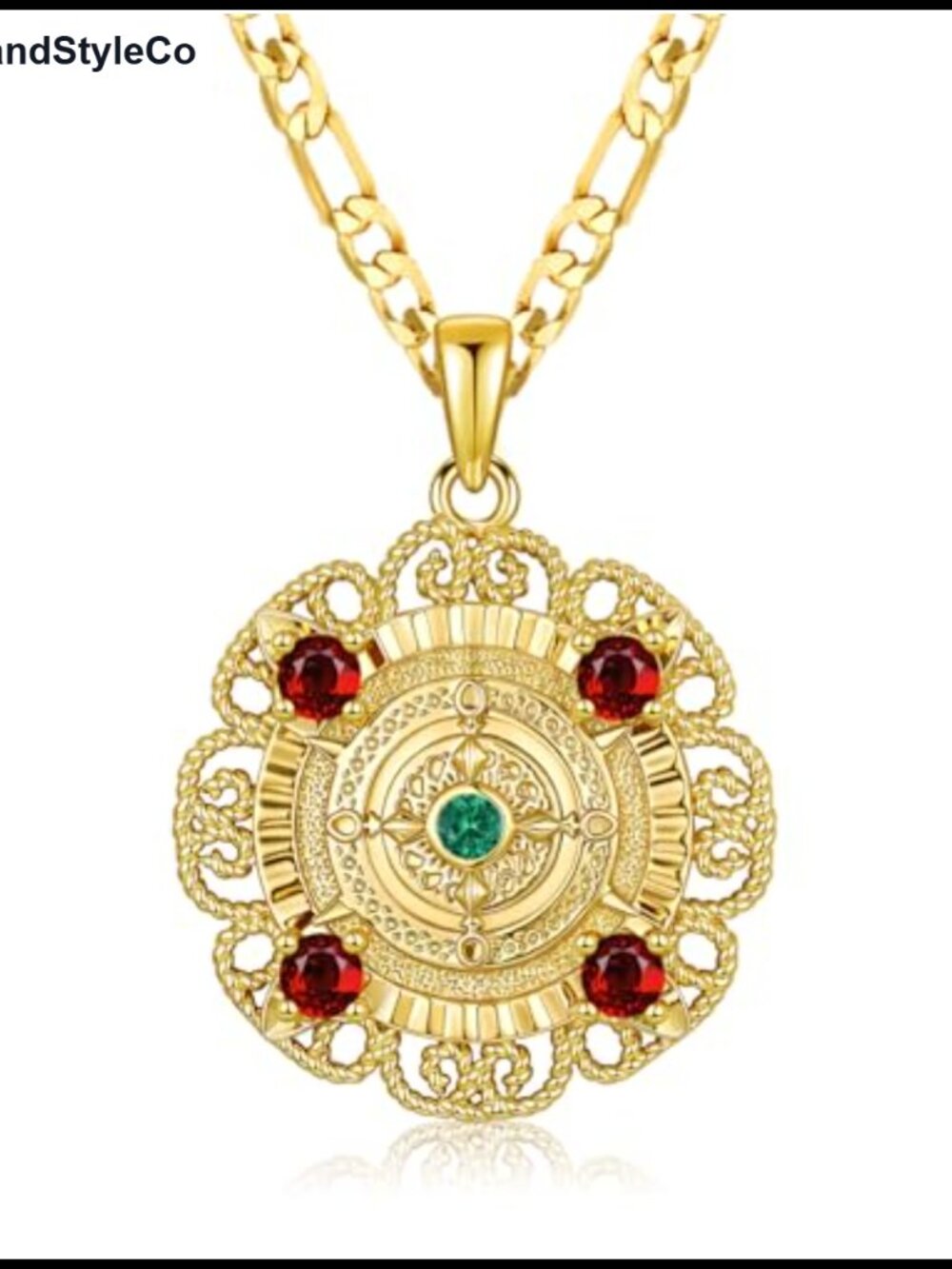 Gold Plated Medallion Necklace Pendant Gothic Vintage Jewelry Gift